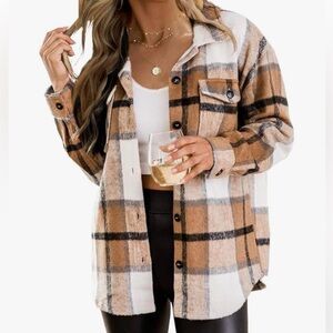 Plaid Button-Up Shirt Jacket